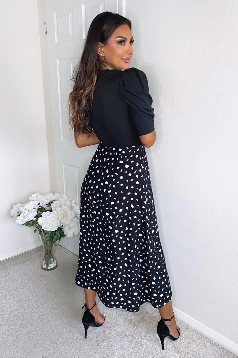 Black 2 in 1 Wrap Over Printed Dress *20 pieces